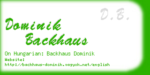 dominik backhaus business card